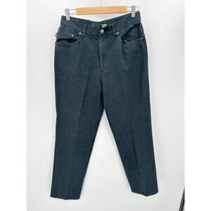 Lauren Jeans Co Womens Dark Gray Cotton Pants Size 10 Western Country High Rise